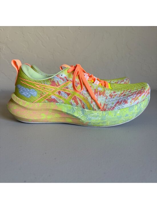 ASICS Noosa Tri 16 Running Shoes Safety Yellow Cool Matcha Orange Laces Men\'s US main image 5